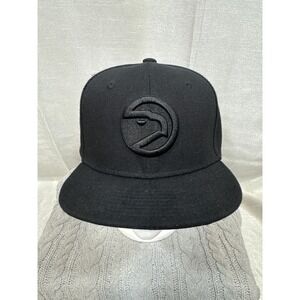 Mitchell & Ness Atlanta Hawks Youth Snapback Hat Black Tonal Logo Boys 8-20 Cap